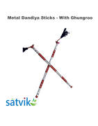 Assorted Metal Dandiya Sticks with Ghungroo, 1 Pair of Multi Color Metal Dandiya Sticks for Navratri Festival/Dandiya Raas